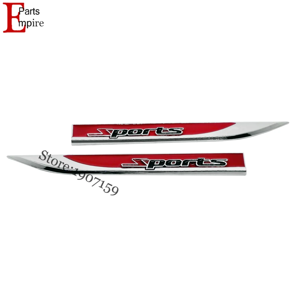 2 Шт./пара Красный Спортивный Логотип Металлический Значок Эмблема Сторона Крыло