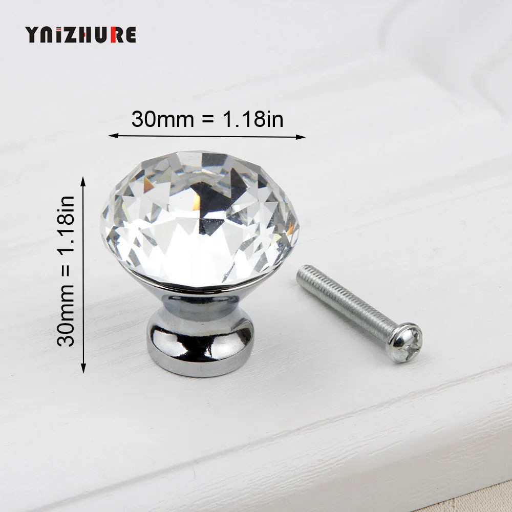 1006-30mm Популярные Роскошные Алмазные Хрустальные Ручки для обуви, ручки для шкафа, ручки для шкафа, дверные ручки для ящика, ручки для шкафа, Съемники с винтами, фурнитура - Цвет: 1006-30mm