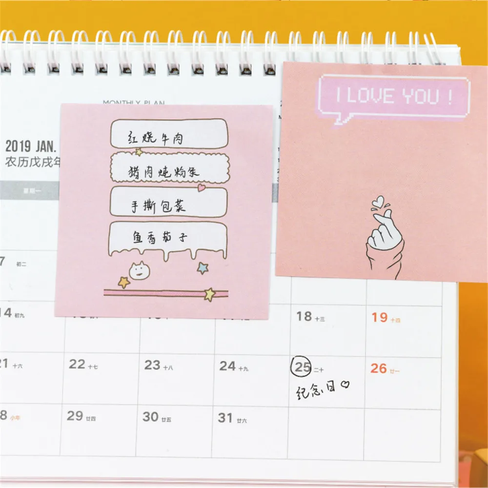 30 штук упак. модная розовая серия липких заметок Kawaii блокнот Скрапбукинг