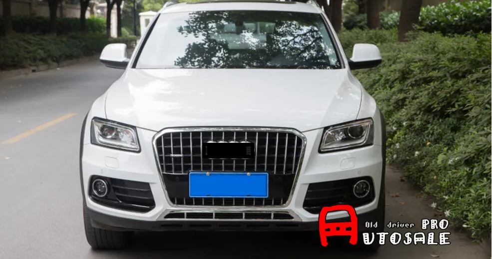 Для Audi Q5 2013 2015 ABS хромированный передний бампер нижний центральный решетчатый