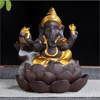 elephant god backflow incense burner india censer holder gifts meditation ornaments home office decoration crafts