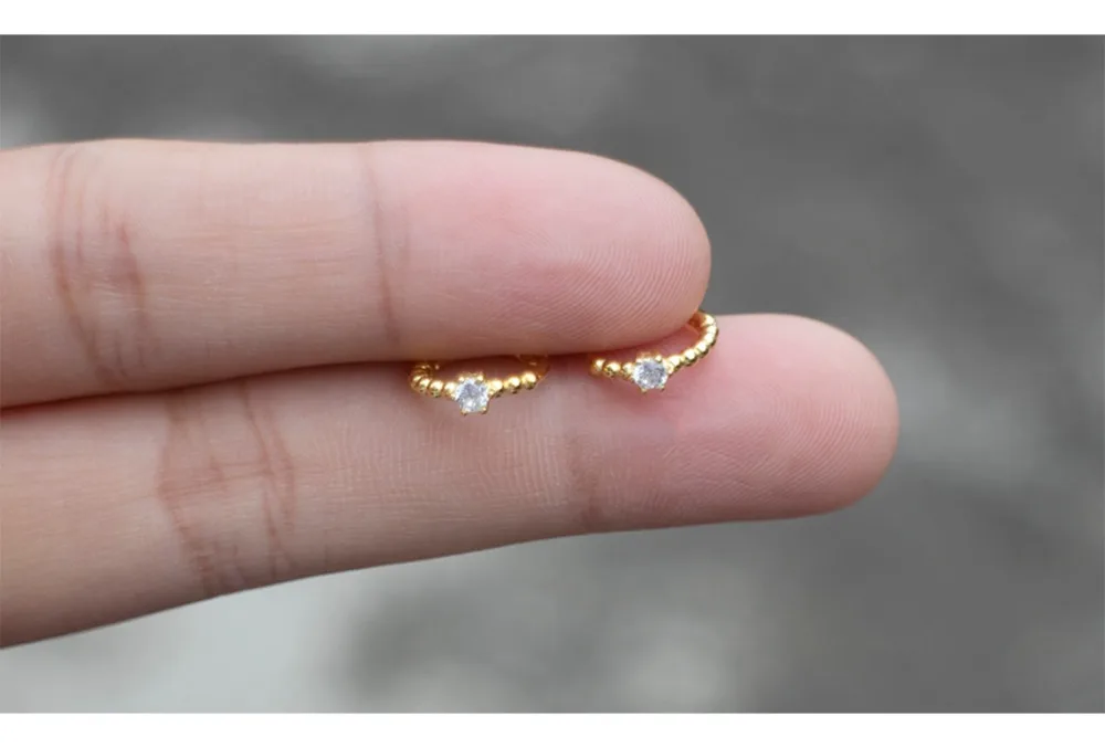 Новые серьги из серебра 925 пробы, модные простые циркониевые золотые серьги, кольцо для ушей, Пряжка для ушей, дикие трендовые серебряные серьги для девушек
