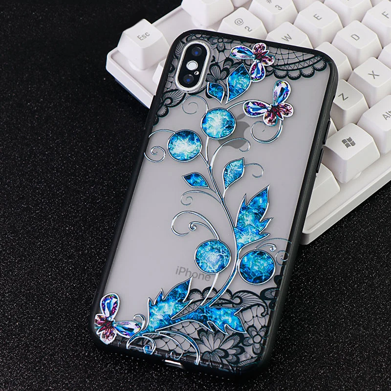 Mobile Phone Case for Iphone 6s 7 8 Pluls X XS MAX XR Lace Art Design Fitted Cases Soft TPU Silicone phone Covers Accessories | Мобильные