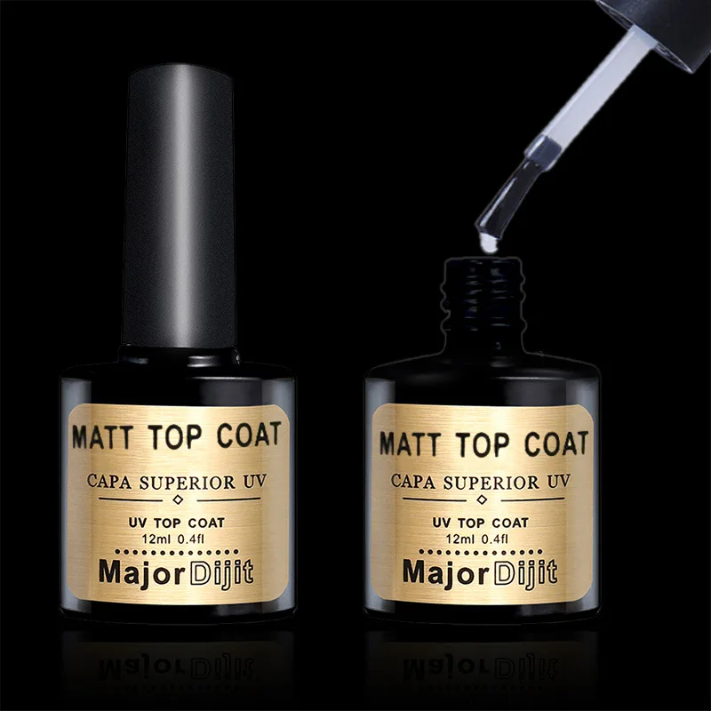 matt top coat 12 мл УФ-гель для ногтей матовый стальной резиновый бархатный верхний слой для дизайна ногтей прозрачный цвет стойкий лак для ногтей Гель-лак - Цвет: matt top coat