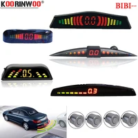 koorinwoo parktronic lcd monitor colorful car parking sensor 4 radars buzzer car detector backlights alert indicator black white