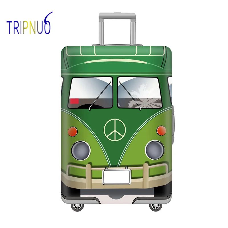 TRIPNUO зеленого автобуса упругие толстые защитный чехол на чемодан For19-32 дюймов