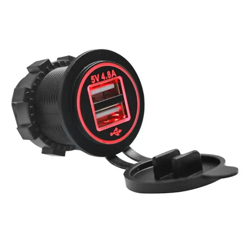 4.8A USB Red 4 переключатель отверстия панель USB зарядное устройство адаптер питания ж/измеритель напряжения для автомобиля лодки - Название цвета: 4.8A USB Red