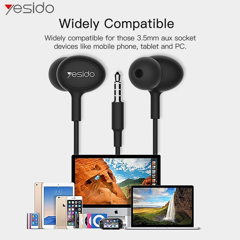 Yesido YH13 басов проводные наушники с микрофоном 3 5 мм спортивные для iPhone Xiaomi Sony