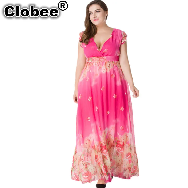 Boho женское элегантное пляжное шифоновое платье в богемном стиле с розовым