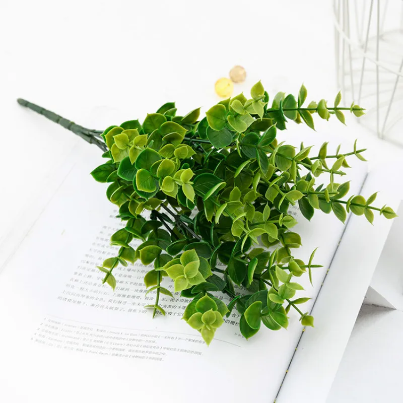 

The Simulation Flowers Plastic Dried Flowers Eucalyptus Leaves Money Green Potted Plants