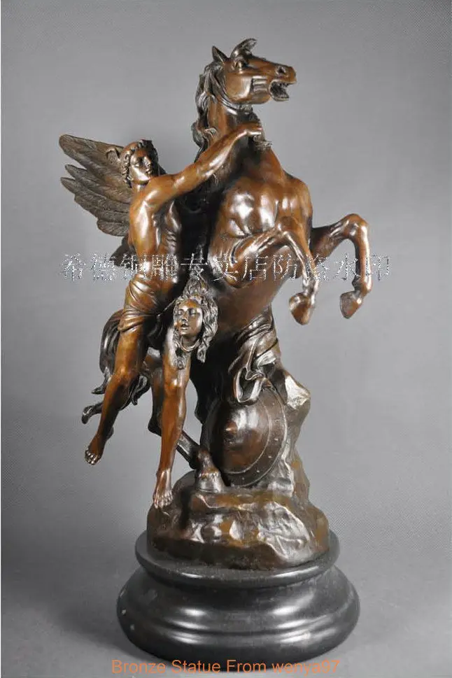 Арт Деко Скульптура Персей Пегас Бронзовая Статуя Подписали QQ EW|statue of liberty colors|bronze