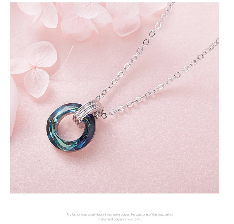 MALANDA Брендовое модное круглое ожерелье подвеска с кристаллами от Swarovski массивное