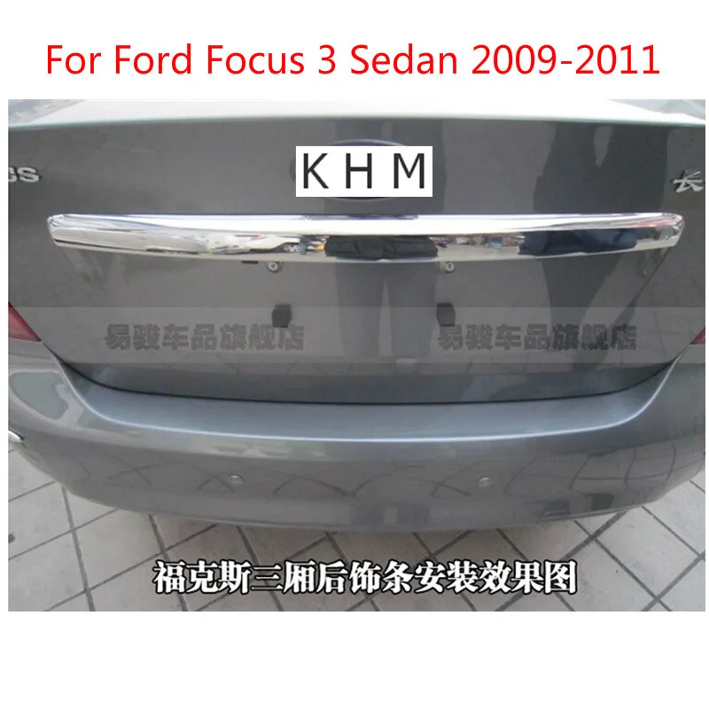 

For Ford Focus 3dr 2009-2011 Chrome Rear Boot Door Trunk Lid Cover Trim TAILGATE GARNISH Accessories Car-styling