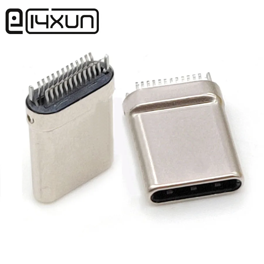 10 шт. 24Pin Type C гнездовой разъем 0 3 мм Шаг 2x12P DIY металлические части 3а/50В для