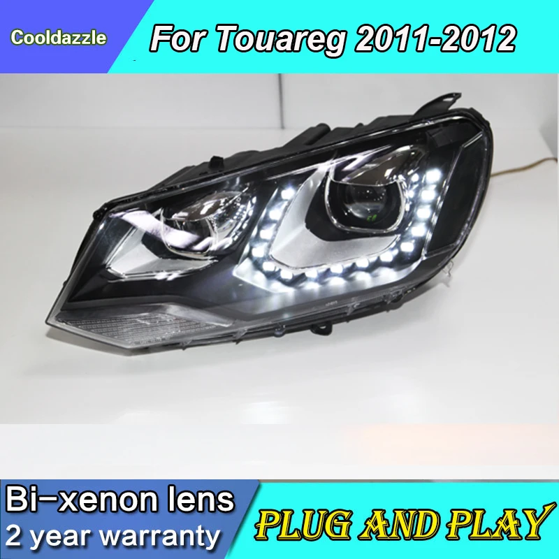 Для Фольксваген Touareg светодиодный фар линзы проектора Bi Xenon 2011 2012 2013 2014 2015 с