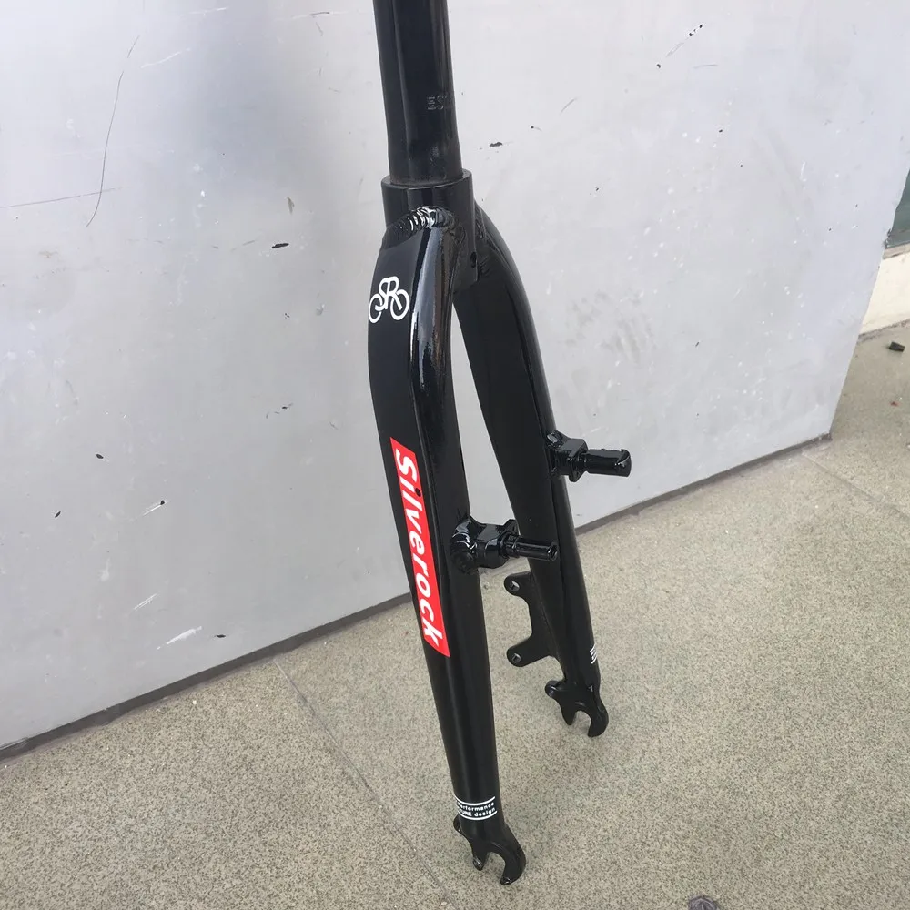 Silverock Велосипедная вилка 2" 451 406 из алюминиевого сплава BMX Kids Minivelo, дисковые тормоза, v-образные тормоза, жесткие прямые вилки 28,6 мм 1 1/8"