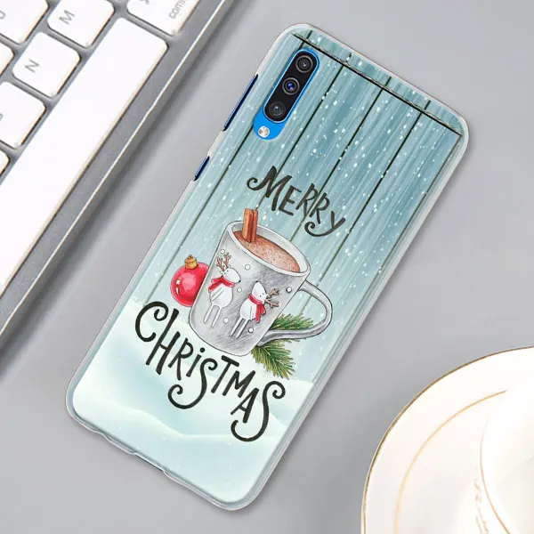 02 Счастливый новогоднее; рождественское Снежинка чехол КРЫШКА ДЛЯ samsung Galaxy A30 A40 A50 A70 A6 A8 плюс A7 A9 M30 чехол для телефона Coque - Цвет: 02