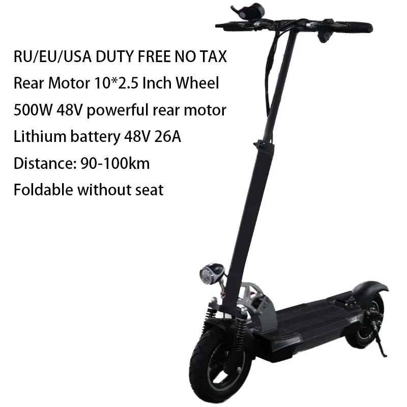 Электрический скутер 48V 500W для взрослых Patinete Electrico мотороллер мотор Trotinette Electrique взрослый Escooter e Электрический скутер - Цвет: 500W 48V26AH Black