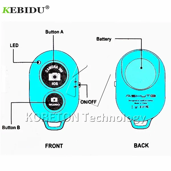 Kebidu 1 шт. Bluetooth телефон Автоспуск затвора Кнопка для iPhone 7 селфи палка спуск