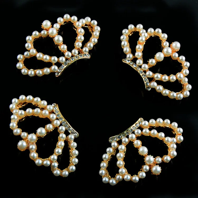 Новинка 42 мм сплав принцесса корона ручная работа жемчуг цветок невесты 20 шт./лот