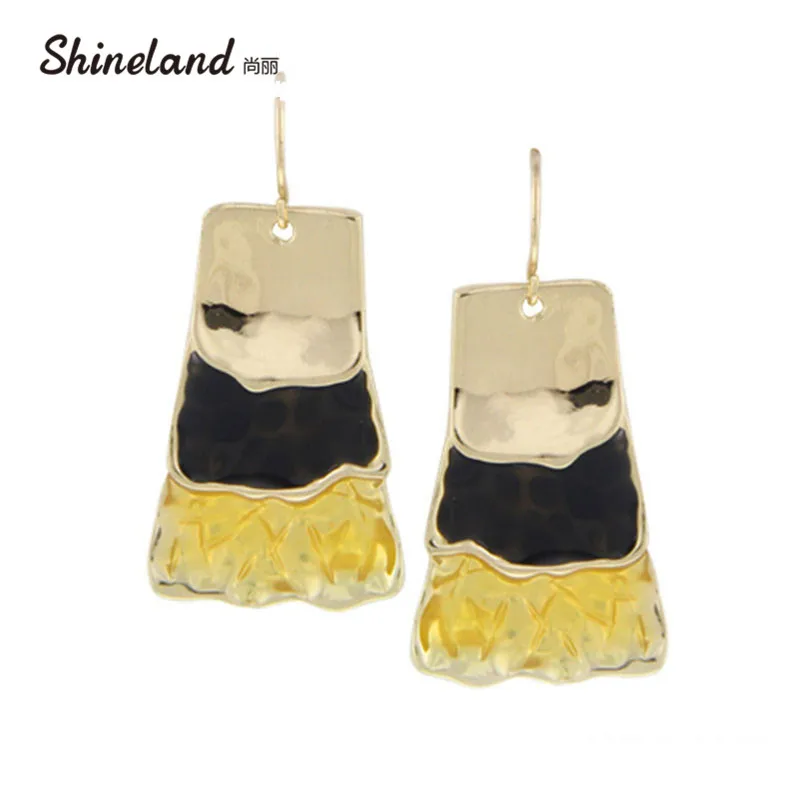 Женские серьги Shineland золотого и серебряного цвета с цветной эмалью 2020|long earrings|long