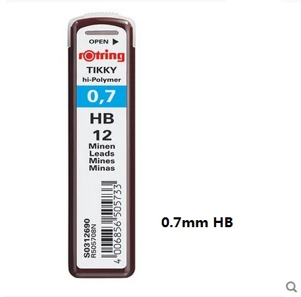 0.7mm HB Rotring механический карандаш 0,35 мм/0,5 мм 0,7 мм/1,0 мм автоматические стержни для карандаша эскиз дизайн 4 шт./лот - Цвет: 0.7mm HB