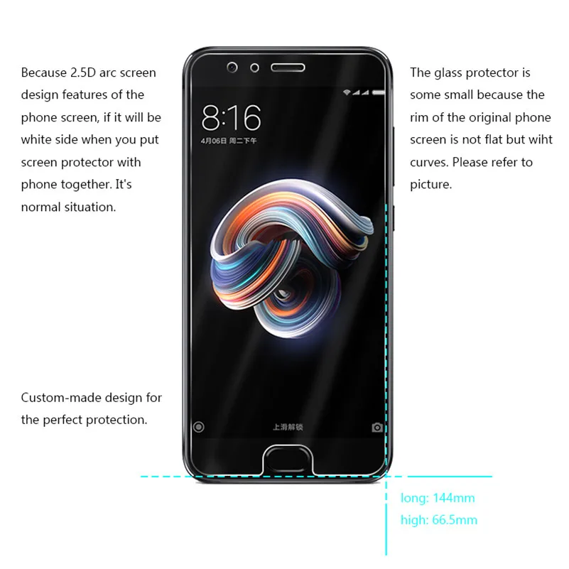 2.5D 9H Премиум Закаленное стекло для Xiaomi Mi Note 3 Note3 5 дюймов Защитная пленка