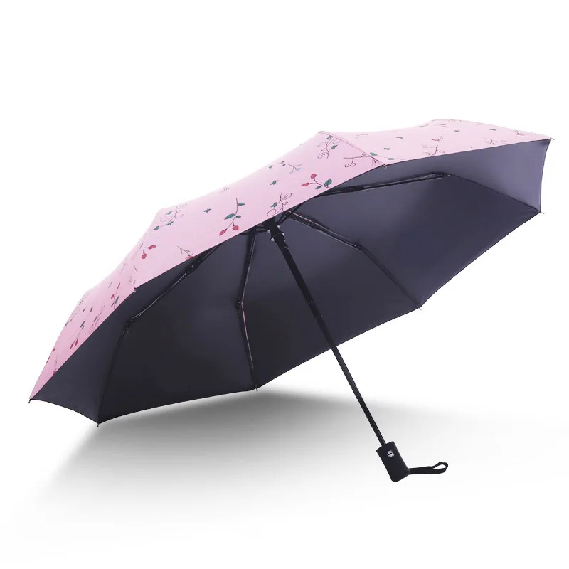 1pcs Pink Ветрозащитный складной автоматический зонт от дождя для женщин, роскошные большие ветрозащитные зонты от дождя для мужчин с черным покрытием 8K - Цвет: 1pcs Pink
