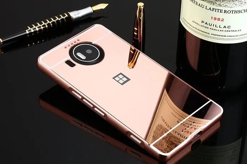 Зеркальный чехол на заднюю панель для microsoft Nokia Lumia 950 5," 950xl, Комплект алюминиевых металлических рамок, популярный чехол для телефона s для Lumia 950 XL 5,7"