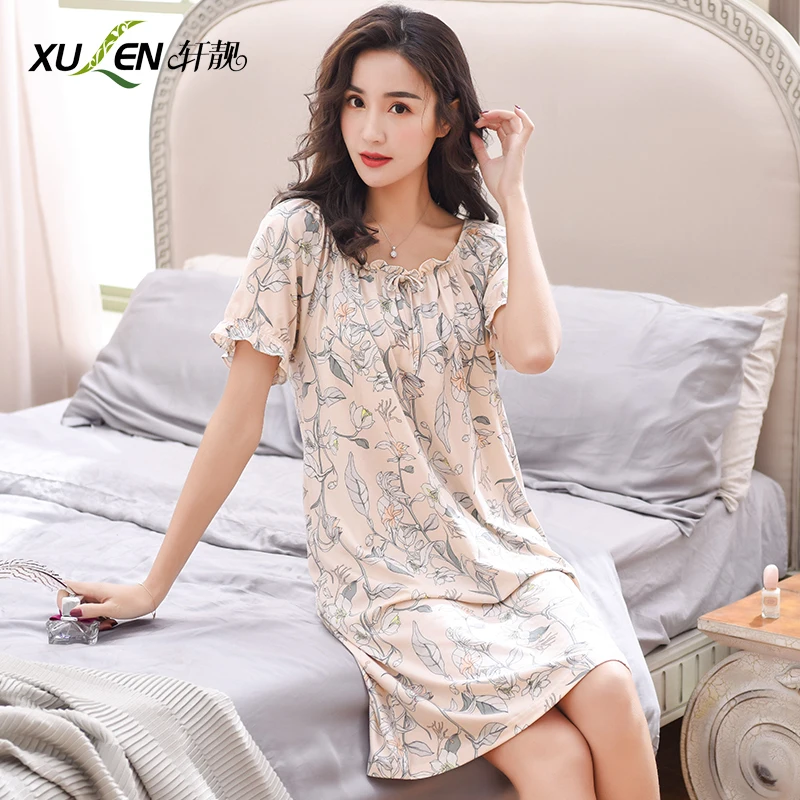 Женское ночное платье хлопковые ночные рубашки и летняя одежда для сна большие