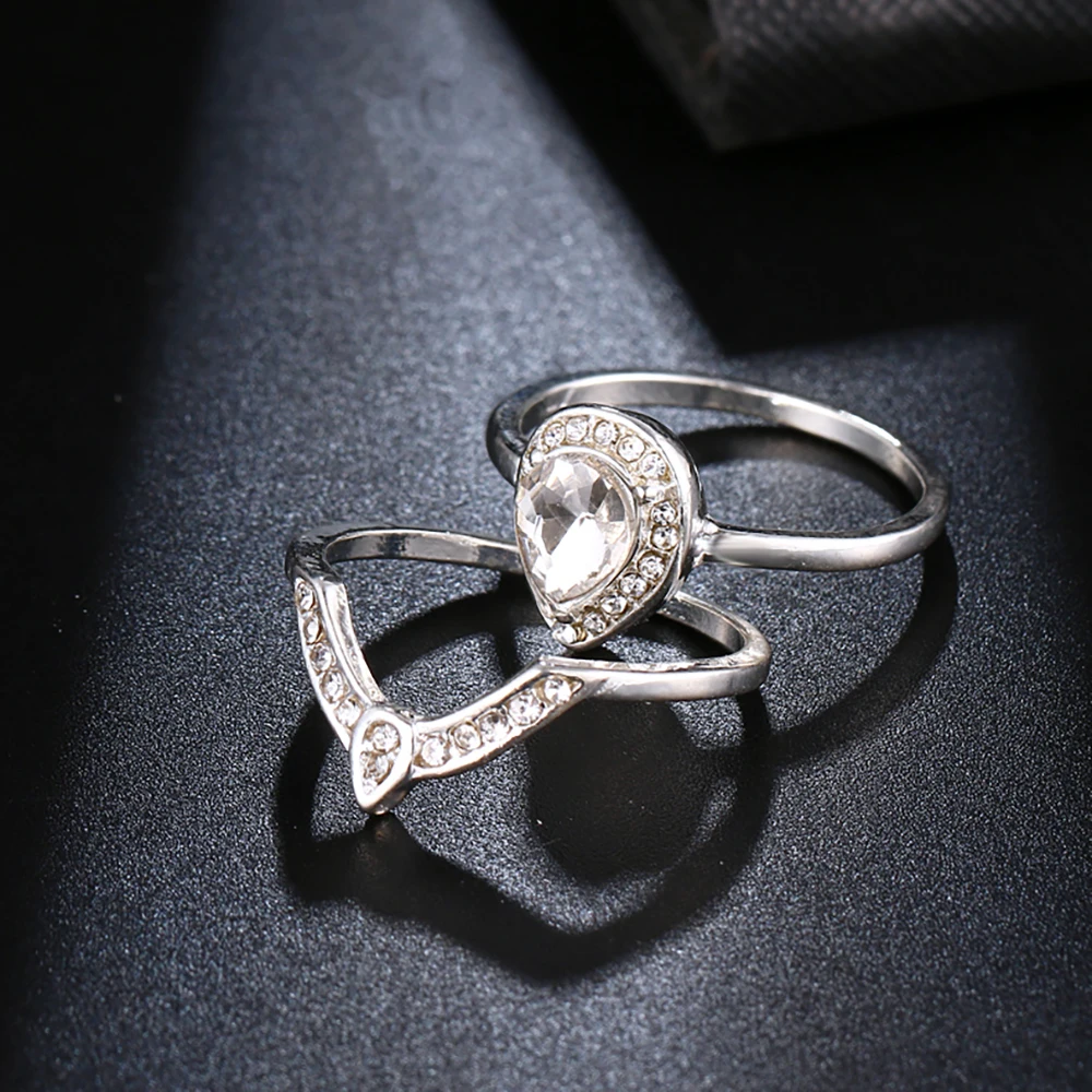 FAMSHIN обручальные кольца в виде капель воды для женщин модные геометрические с