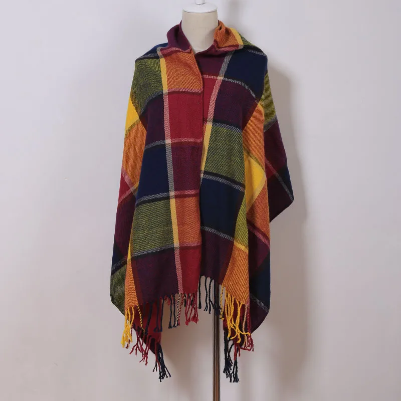 2017 классический плед шарф Для женщин длинной кисточкой из мягкого кашемира