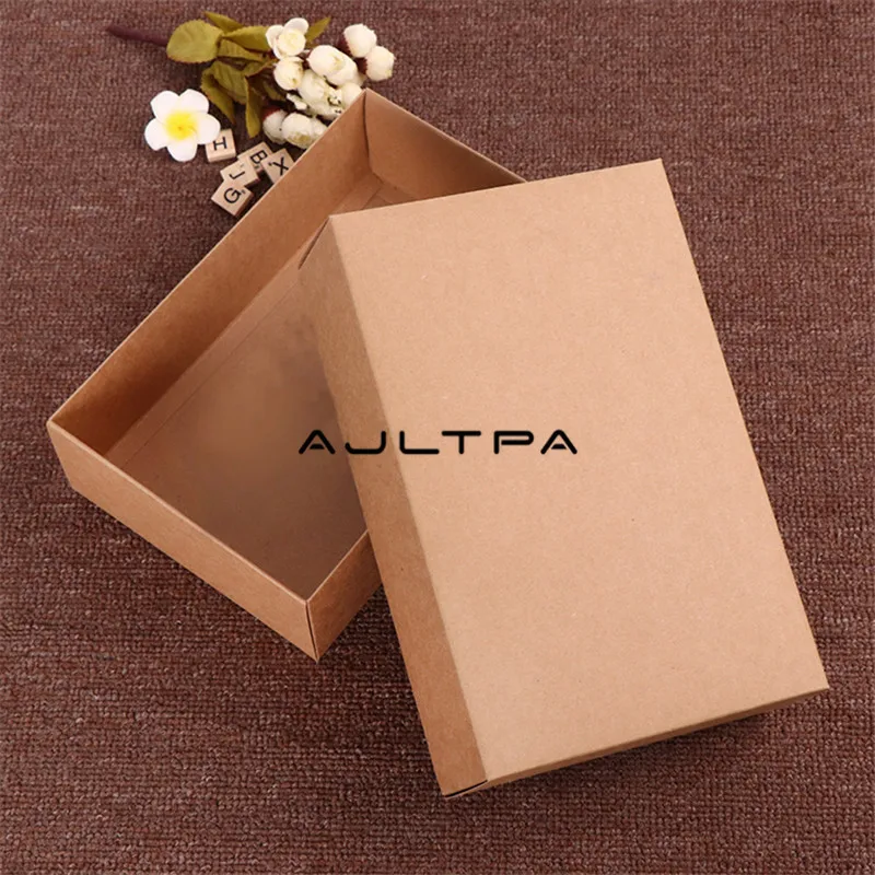 

100pcs Large white kraft paper gift Cardboard Box craft Packaging box black Paper Gift box with lid Gift carton cardboard box