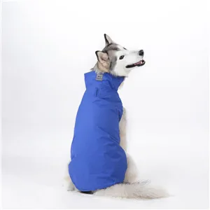 Navy Blue Большая уличная куртка для собак водонепроницаемая и ветрозащитная одежда для собак зимнее пальто для домашних животных лыжный костюм Одежда для собак - Цвет: Navy Blue