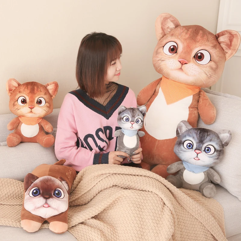 Drop shipping New Cute 3D Printing Cute Cat Doll Plush Toy Girl Sleeping Pillow Gift