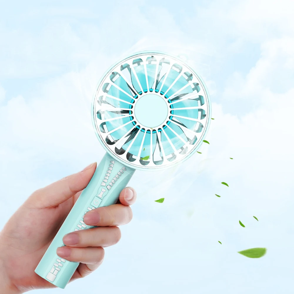 

Rechargable Creative Mini Fan Cooler Handheld USB Electric Mini Hand Portable Fan Table 3 Gears Voice Reduced Fan