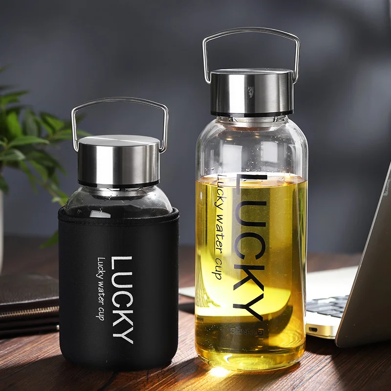 Горячая Распродажа стеклянная бутылка для воды емкостью 1800 мл Спортивная на