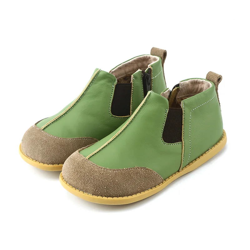 Светло-зеленый Tipsie toes детская обувь зима детская Корейская версия Ботинки martin кожаные модные зимние ботильоны - Цвет: Светло-зеленый