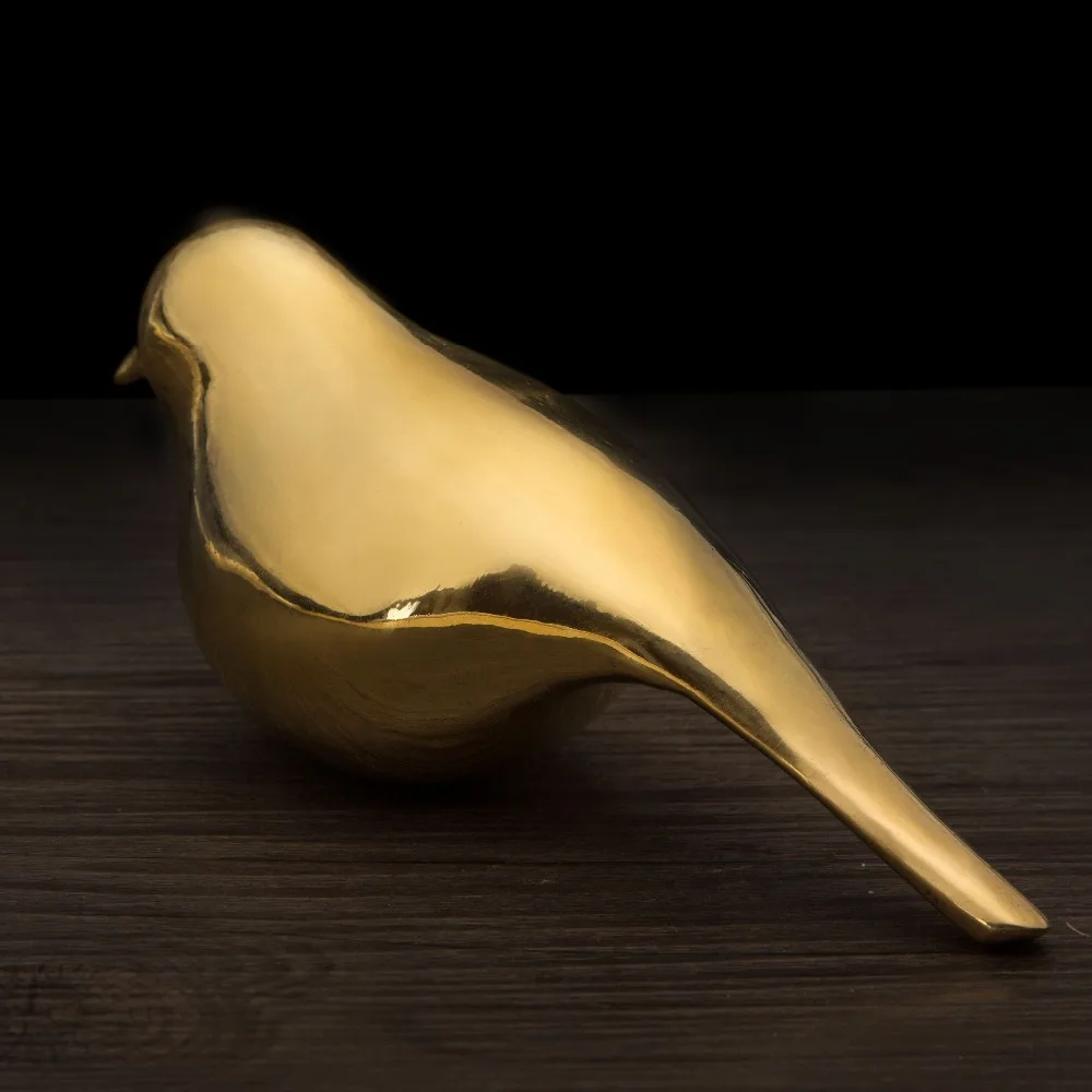 Атли бронзовая Золотая абстрактная статуя птицы длинный хвост античное