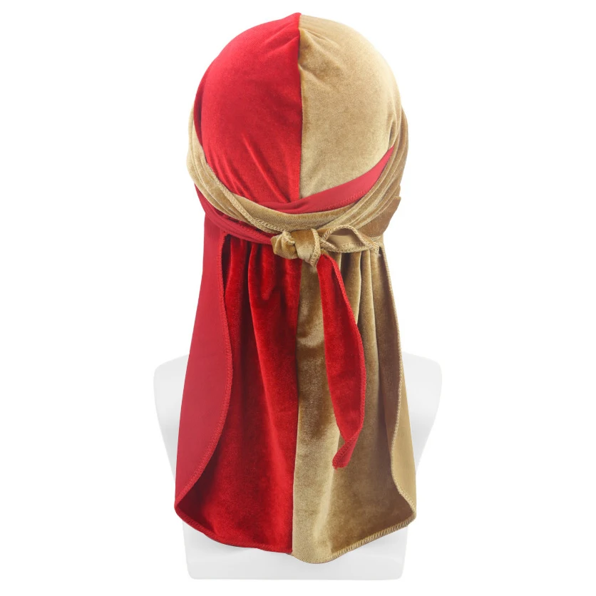 Бархатные банданы Durag для мужчин унисекс длинные красные фиолетовые волнистой