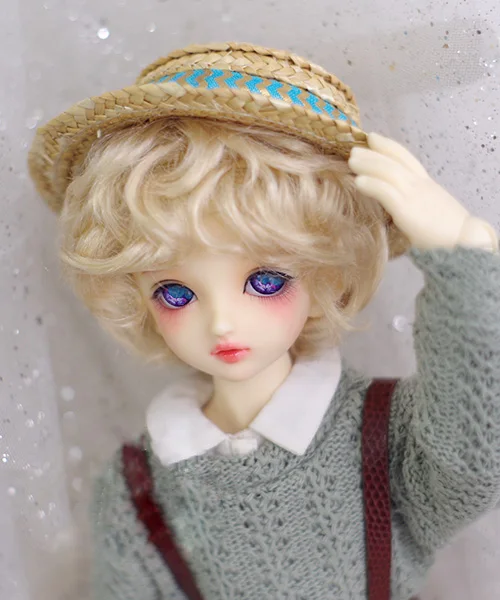 BJD кукла парики светильник Золотой Имитация мохер парики для 1/3 1/4 1/6 BJD DD SD MSD YOSD кукла короткие кудрявые парики из натуральных волос аксессуары для куклы - Цвет: light golden