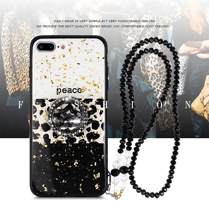 Блестящие чехлы для телефонов с золотым Foild Love Heart и леопардовым принтом iPhone X XS MAX