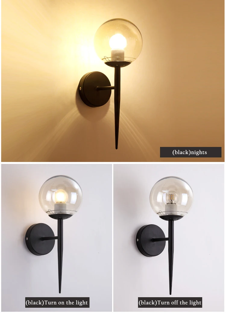 Простая Современная молекулярная сферическая настенная лампа золотой черный