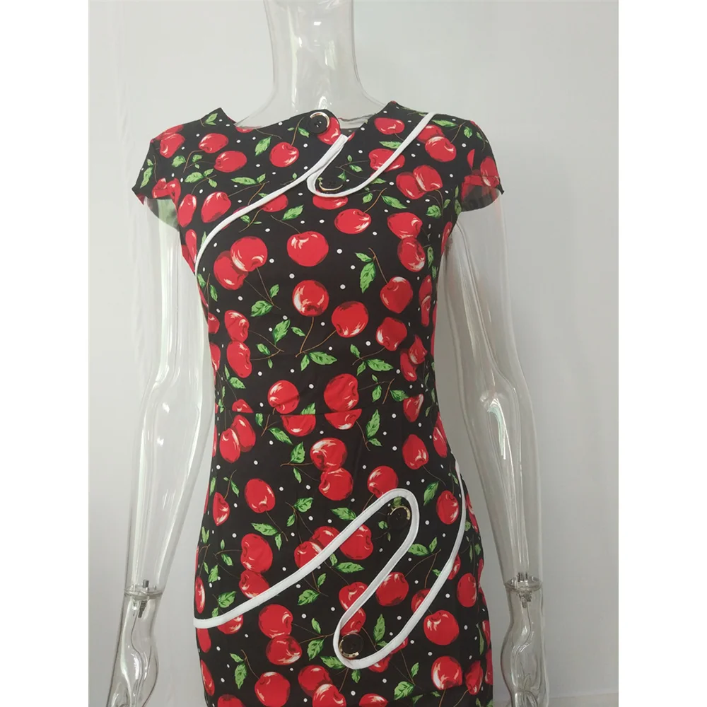 Женское летнее офисное платье 2017 элегантное черное с цветочным принтом и