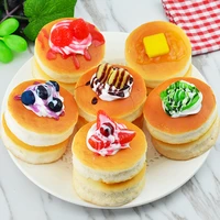 artificial bread food model fruit cake soft refrigerator stickers props dessert decoration