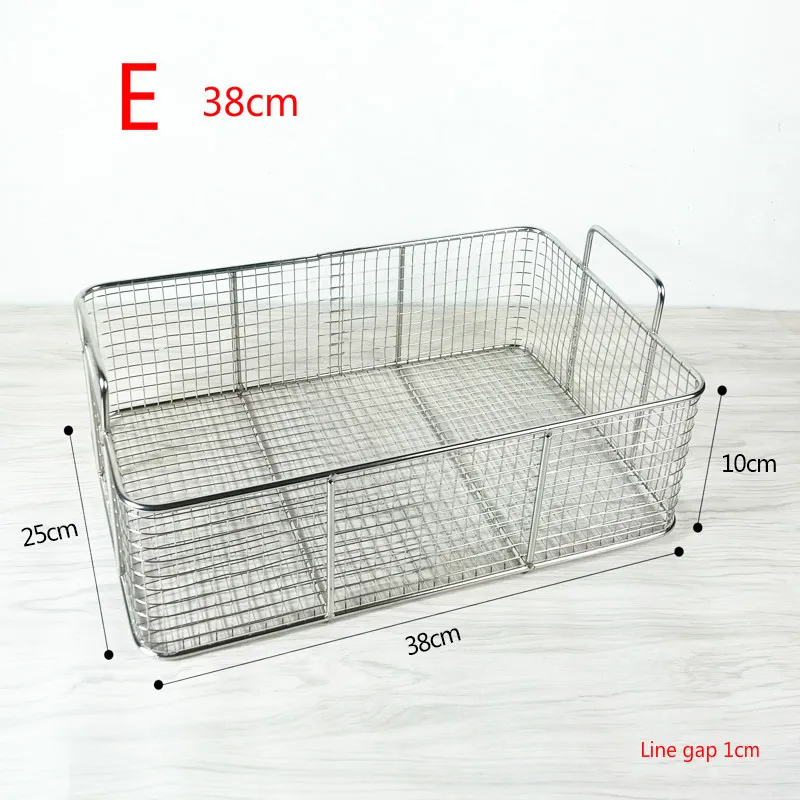 E 38cm hamdle 6 вариантов фритюрница из нержавеющей стали экран картофель фри рамки квадратный фильтр сетки зашифровать дуршлаг формы жарки корзины фритюрницы сетки - Цвет: E 38cm hamdle