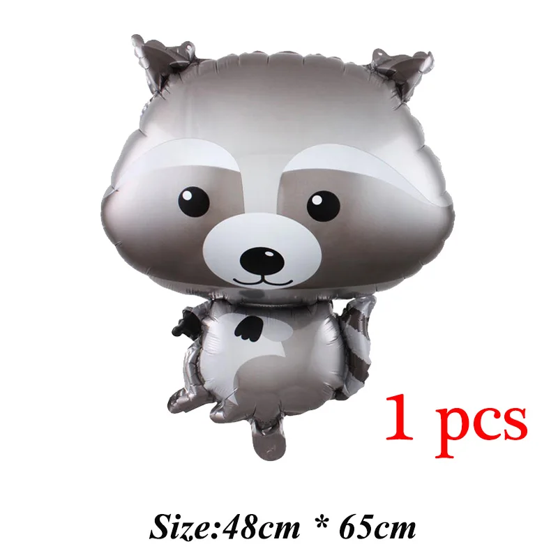 Raccoon 1pcs 9 шт воздушные шары из фольги в виде животного, лисы, ежика, белки, енота, дня рождения, свадьбы, вечерние, декоративные латексные гелиевые воздушные шарики, детские игрушки - Цвет: Raccoon 1pcs