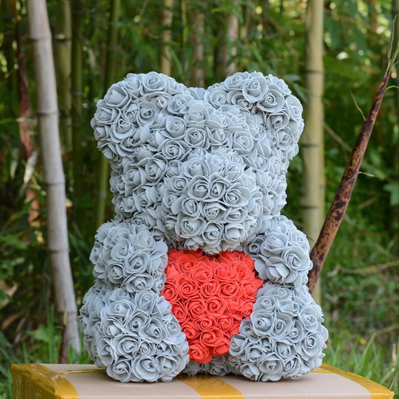 Вечные розы Hug Bear ручная работа подарки на день Святого Валентина долговечное