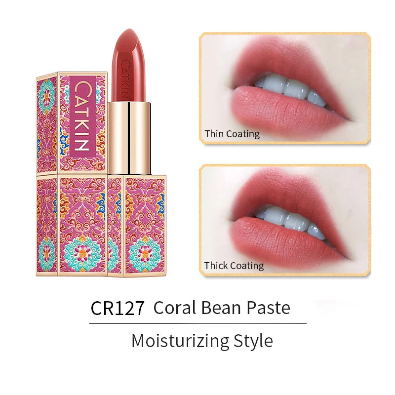 Color CR127 Китайская стильная губная помада, натуральная растительная эссенция, увлажняющая матовая губная помада, водостойкая, стойкая, без гормонов, для защиты губ, макияж - Цвет: Color CR127