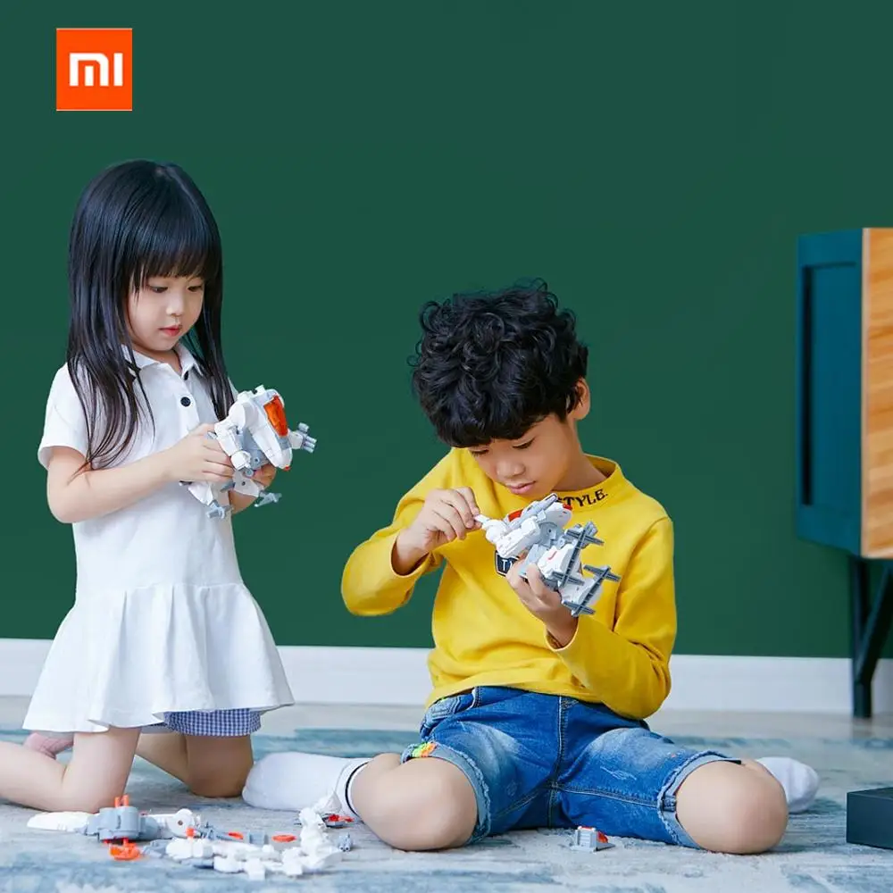 Xiaomi Mijia Youpin Bravokids робот строитель DIY строительные блоки РОБОТ строительство и кодирование комплект 54 в 1 костюм